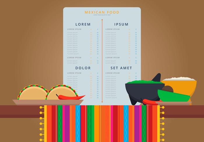 700x490 Mexican Traditional Food Menu Vector