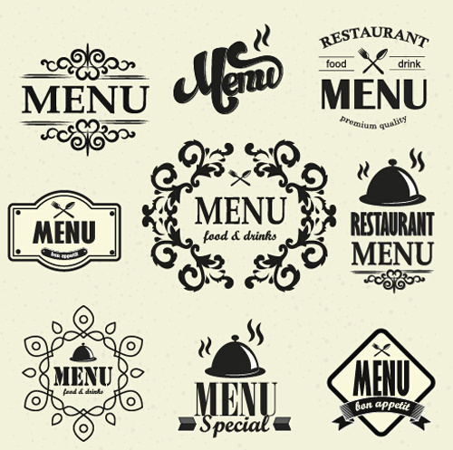 500x497 Restaurant Menu Labels Vintage Vector Free Vector In Encapsulated