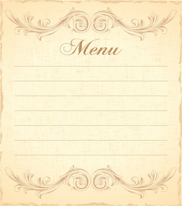 265x300 Vector Vintage Restaurant Menu Royalty Free Stock Image