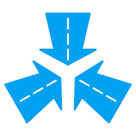 450x450 Merge Directions Vector Icon Style Is Flat Symbol, Blue Color