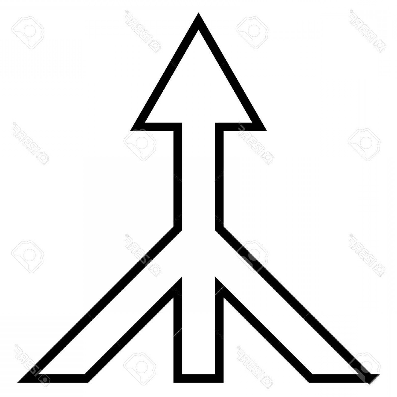 1560x1560 Photostock Vector Merge Arrow Up Vector Icon Style Is Thin Line