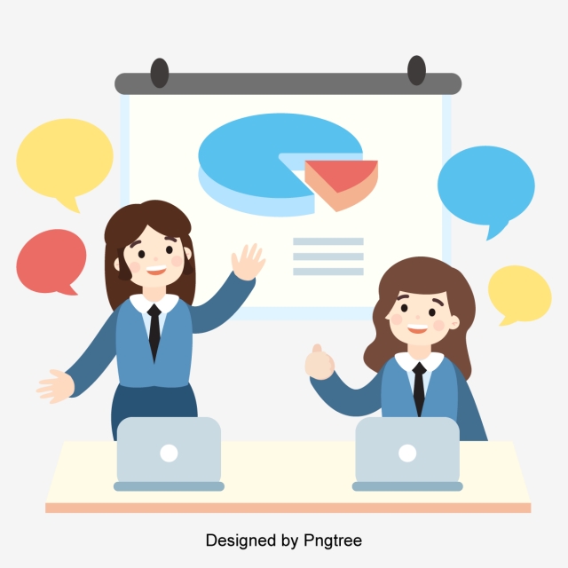 640x640 Vector Flatten Cartoon Characters Merge Business Illustration