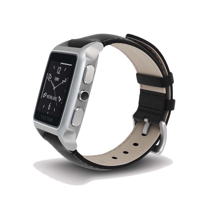 800x800 Buy Vector Meridian Steel With Black Leather Strap Smart Watch