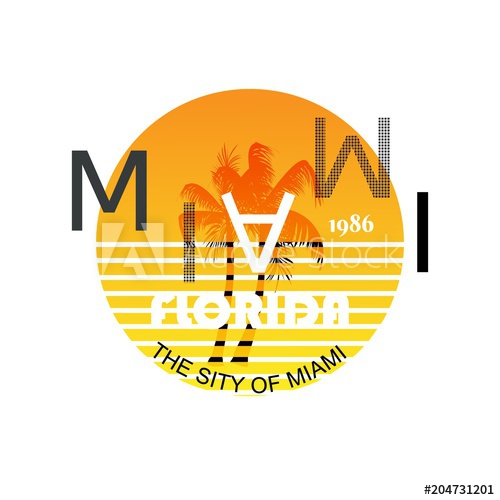 Vector Miami Logo For Printing On Shirts Palm Trees 500x500 Vector Miami Logo For Printing On Shirts Palm Trees