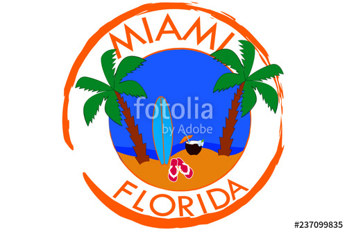 Miami,florida Illustration, Graphic Design Stock Image 500x334 Miami,florida Illustration, Graphic Design Stock Image