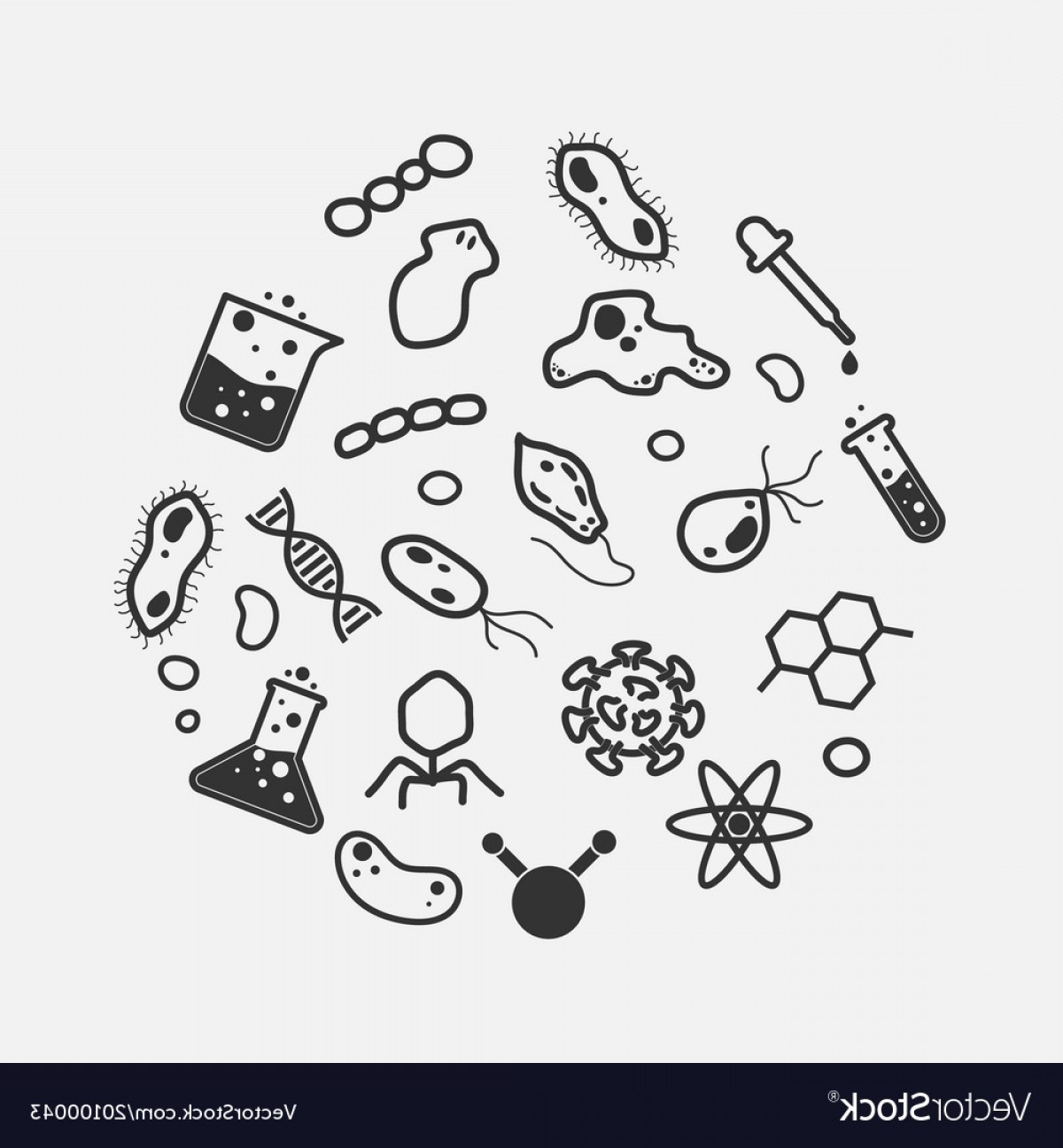 1200x1296 Simple Science And Micro Organism Icon Set Virus Vector Cqrecords