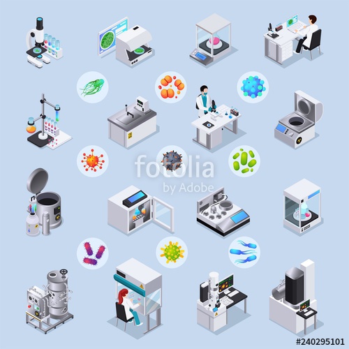 Microbiology Isometric Set Stock Image And Royalty Free Vector 500x500 Microbiology Isometric Set Stock Image And Royalty Free Vector