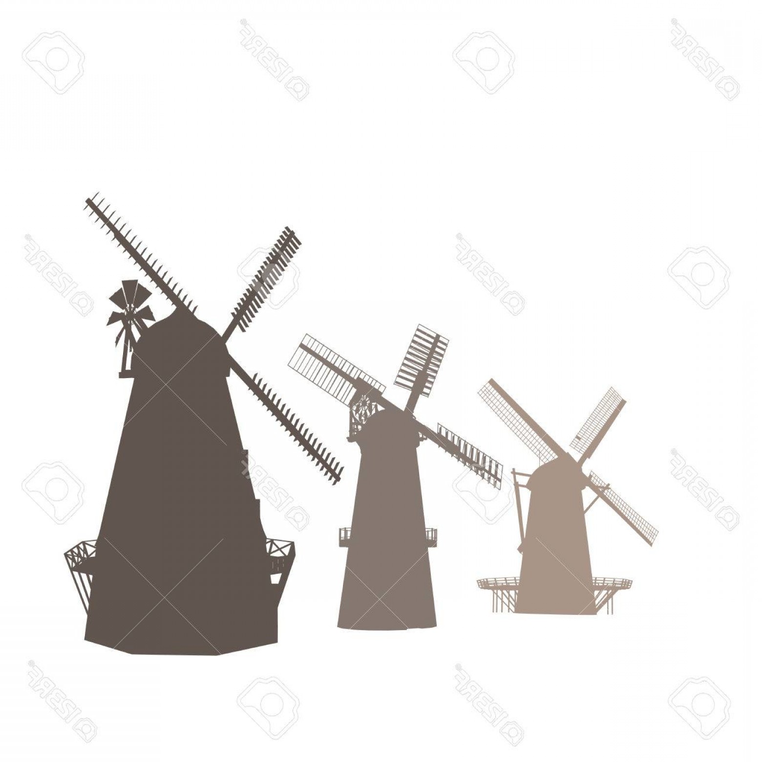 Photostock Vector Vector Silhouettes Of Old Classic Mills Isolated 1560x1560 Photostock Vector Vector Silhouettes Of Old Classic Mills Isolated