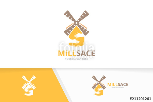 Vector Mill And Hands Logo Combination Farm And Hug Symbol 500x333 Vector Mill And Hands Logo Combination Farm And Hug Symbol
