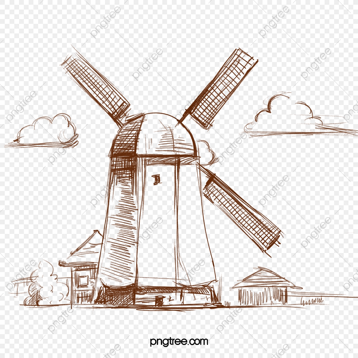 Windmill, Illustration, Mill Png And Vector With Transparent 1200x1200 Windmill, Illustration, Mill Png And Vector With Transparent