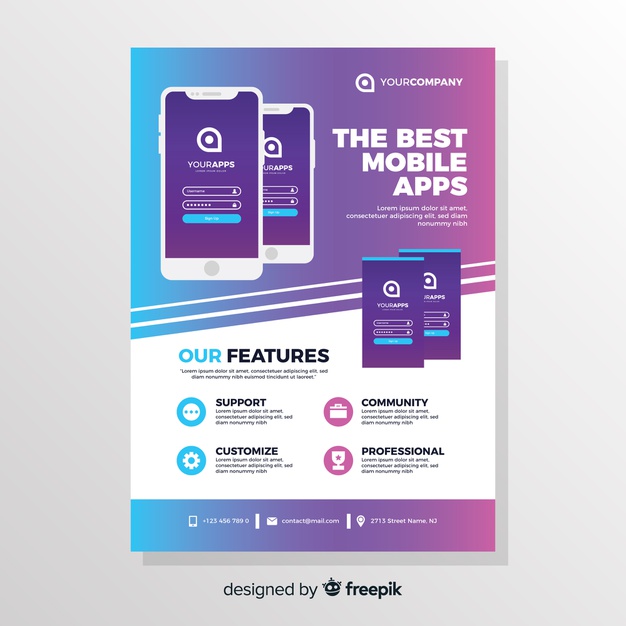626x626 Mobile App Flyer Template Vector Free Download