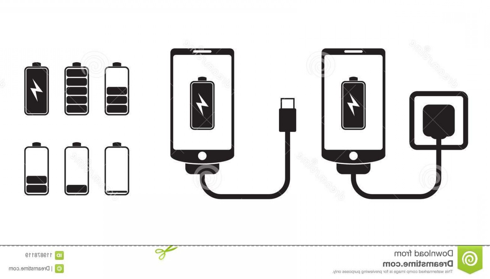 1560x888 Smart Phone Charge Battery Indicator Level Vector Icons Smart