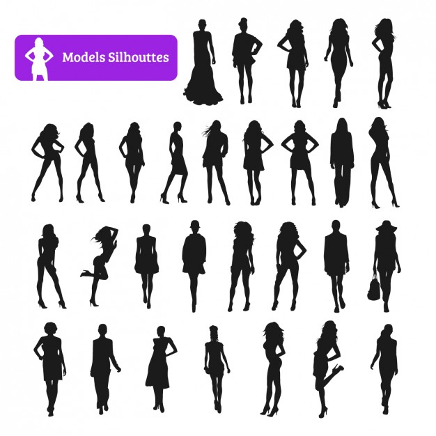Model Silhouette Collection Vector Free Download 626x626 Model Silhouette Collection Vector Free Download