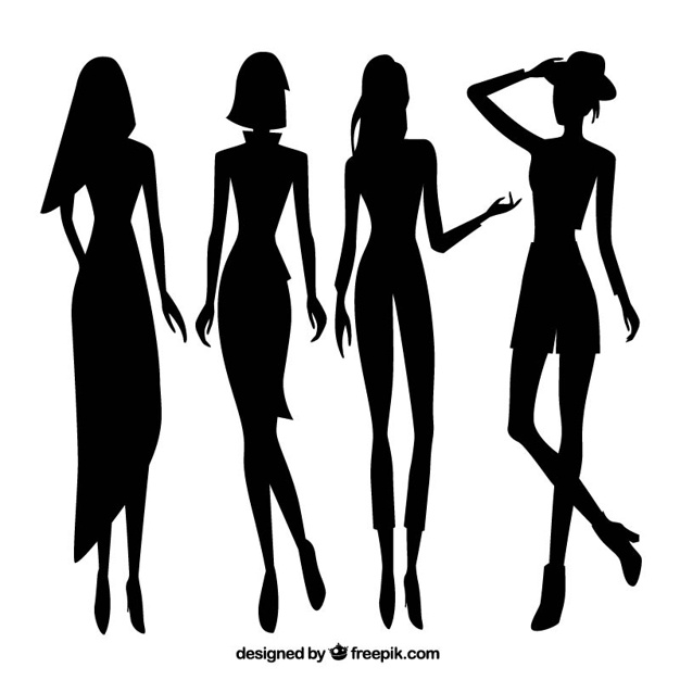 Set Of Women Model Silhouettes Vector Free Download 626x626 Set Of Women Model Silhouettes Vector Free Download