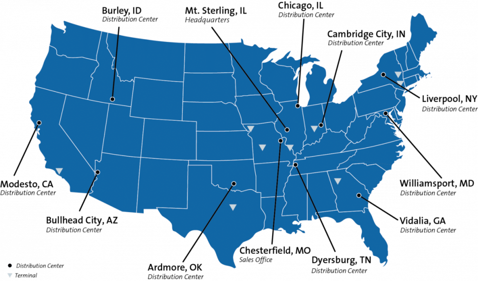 970x570 Printable Trucking Distribution Centers United States Map