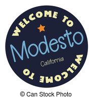 182x194 Welcome To Modesto California Tourism Badge Or Label Sticker
