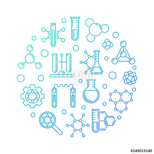 500x500 Biochemistry And Molecular Biology Vector Blue Concept Round