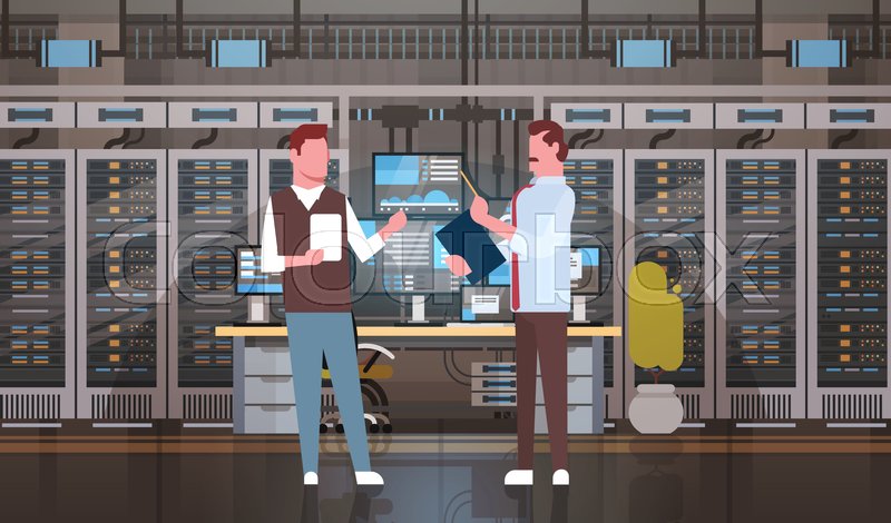800x470 People Working In Data Center Room Stock Vector Colourbox