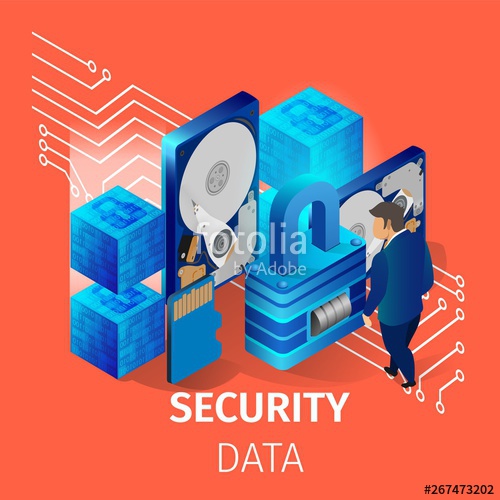 500x500 Security Data Square Banner Man Working In Data Center Room