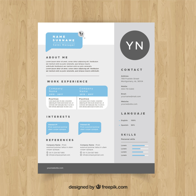 626x626 Curriculum Template With Flat Design Vector Free Download