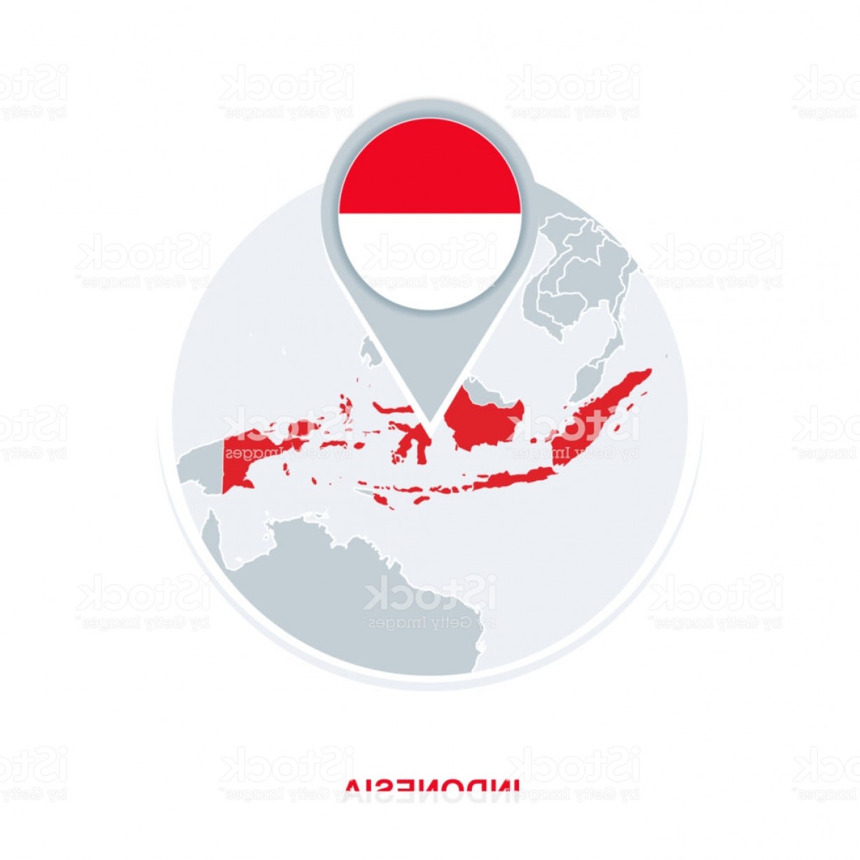 1228x1228 Indonesia Map And Flag Vector Map Icon With Highlighted Indonesia