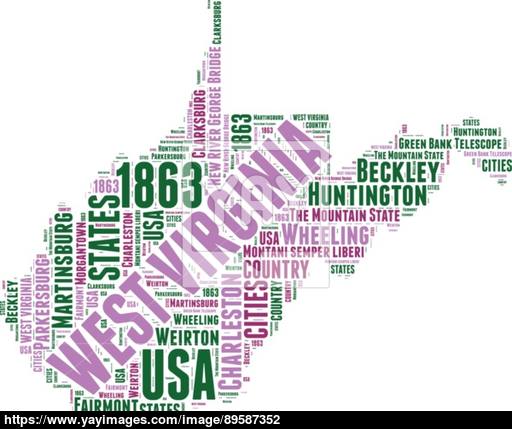 512x429 West Virginia Usa State Map Vector Tag Cloud Illustration Vector