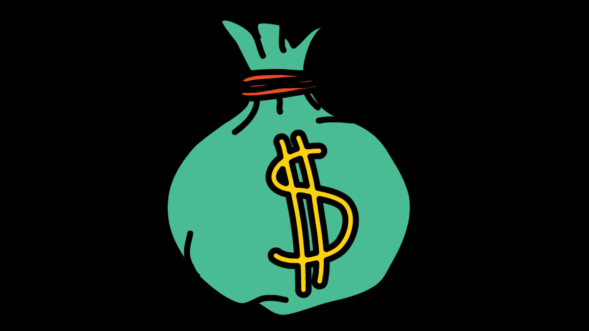 1920x1080 Money Bag With Dollar Sign Animation Transparent Vector Motion