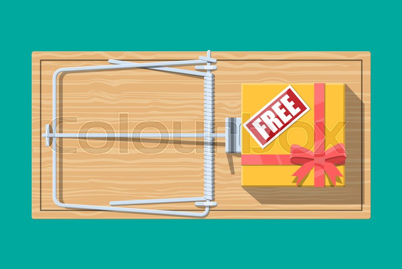 800x536 Wooden Mouse Trap With Gift Box With Stock Vector Colourbox