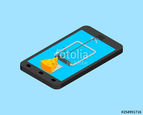 500x401 Internet Deception Concept Online Mousetrap And Cheese Isolated