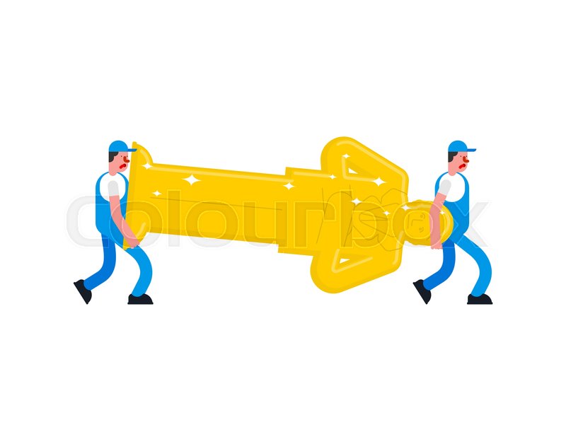 800x624 Movers And Golden Statue Boss Porters Stock Vector Colourbox