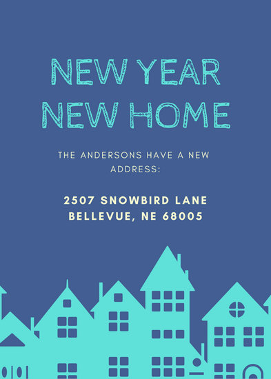 Blue Houses Vector Moving Announcement 393x550 Blue Houses Vector Moving Announcement