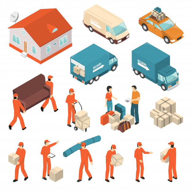 Moving Company Service Isometric Icons Set Vector Free Download 626x626 Moving Company Service Isometric Icons Set Vector Free Download