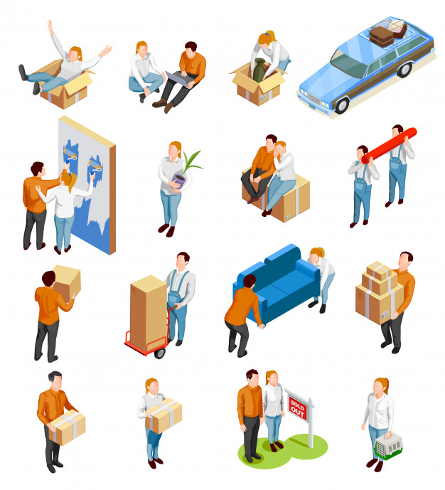Moving People Isometric Set Vector Free Download 626x689 Moving People Isometric Set Vector Free Download