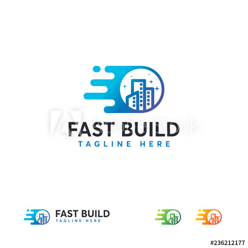 Fast Building Work Logo Designs Concept Vector, Moving House Logo 500x500 Fast Building Work Logo Designs Concept Vector, Moving House Logo