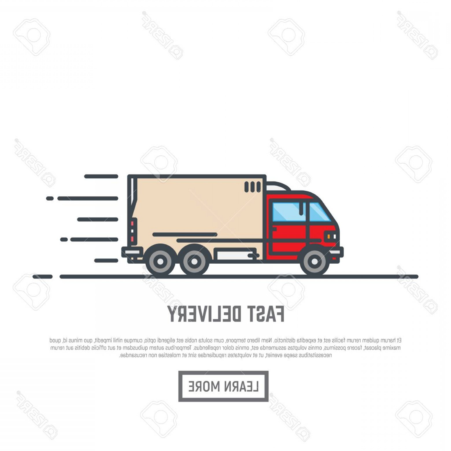 1560x1560 Photostock Vector Delivery Truck Or Van Line Vector Illustration