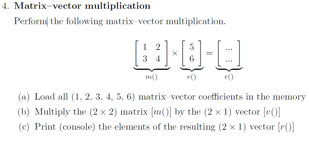 matlab matrix times vector