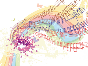 300x225 Color Vector Clip Art Of Wavy Musical
