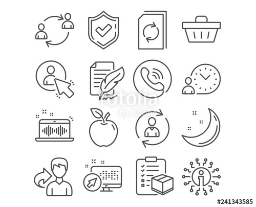 500x405 Set Of Feather Signature, Shopping Basket And Person Info Icons