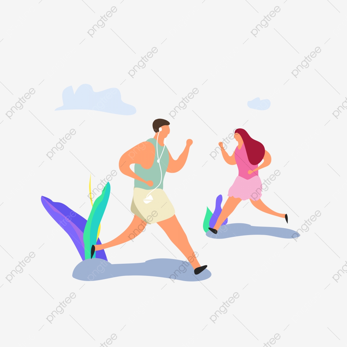 1200x1200 Exercise Running Morning Exercise Male And Female Relay Running