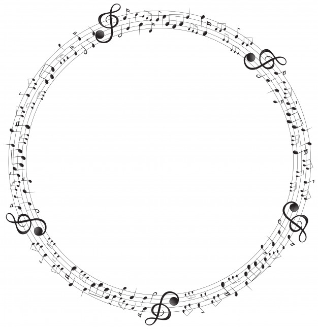 626x648 Music Notes On Round Scales Frame Vector Free Download