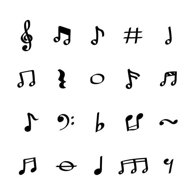 626x626 Illustration Set Of Music Note Icons Vector Free Download