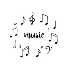 238x250 Set Of Hand Drawn Music Notes Royalty Free Vector Image Free