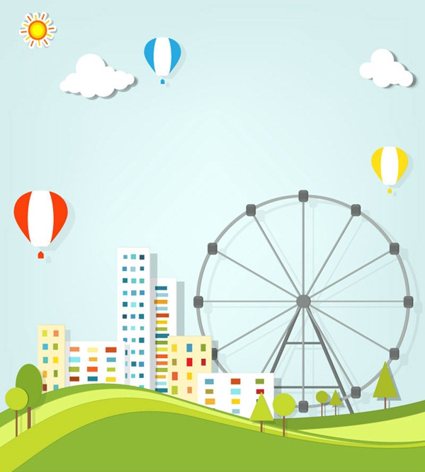 600x667 Creative Ferris Wheel Silhouette Vector Material My Free