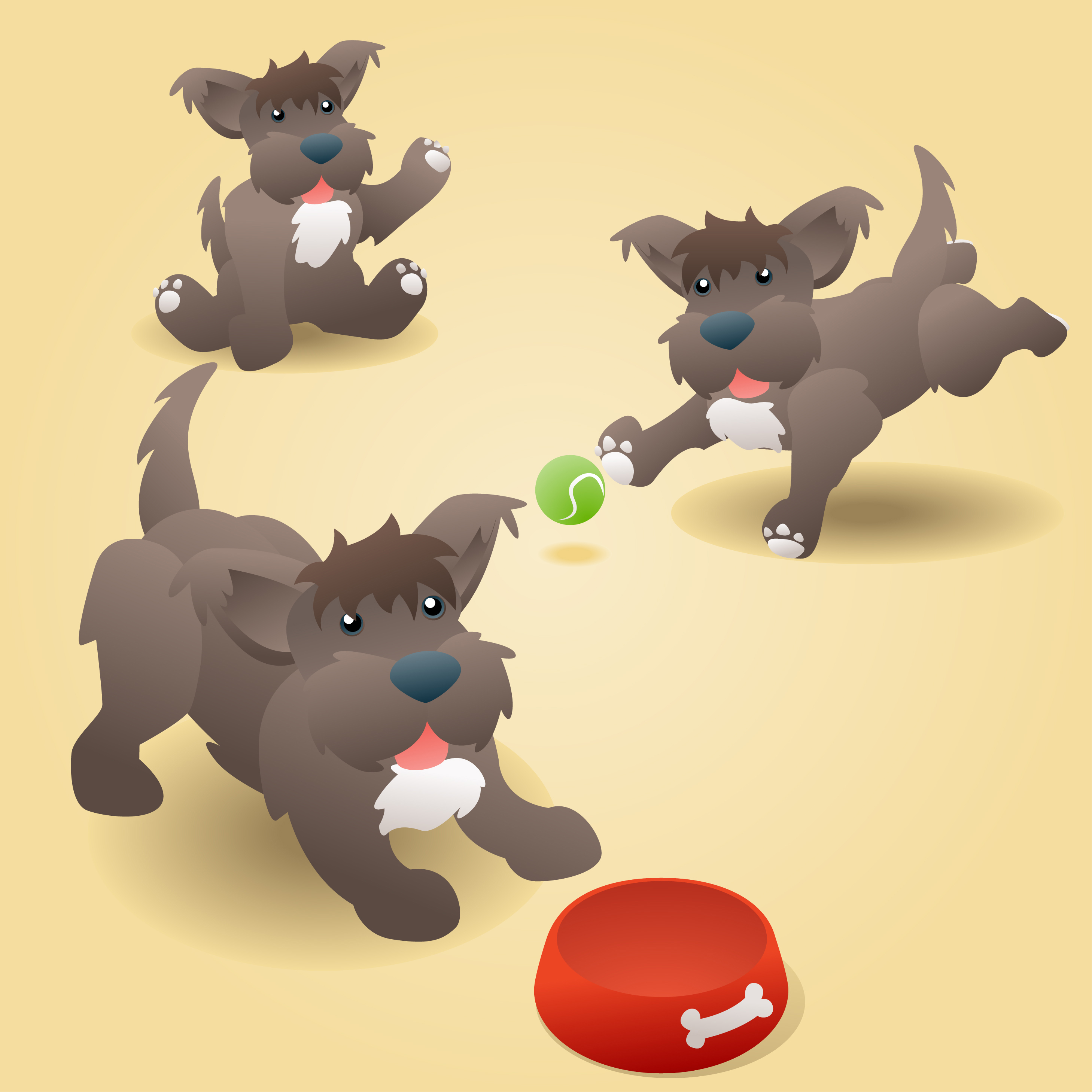 2917x2917 Cute Puppy Dog Vector Illustration Of A Cute Brown Puppy Terrier