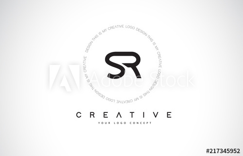500x322 Sr S R Logo Design With Black And White Creative Text Letter