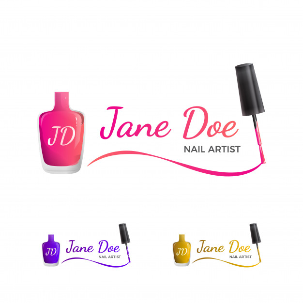 626x626 Nail Art Logo Vector Premium Download