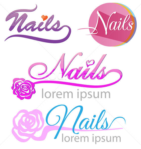 569x600 Nails Saloon Symbol Set Vector Illustration Domenico Condello