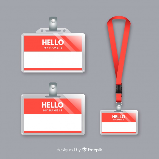 626x626 Name Tag Template Collection With Realistic Design Vector Free