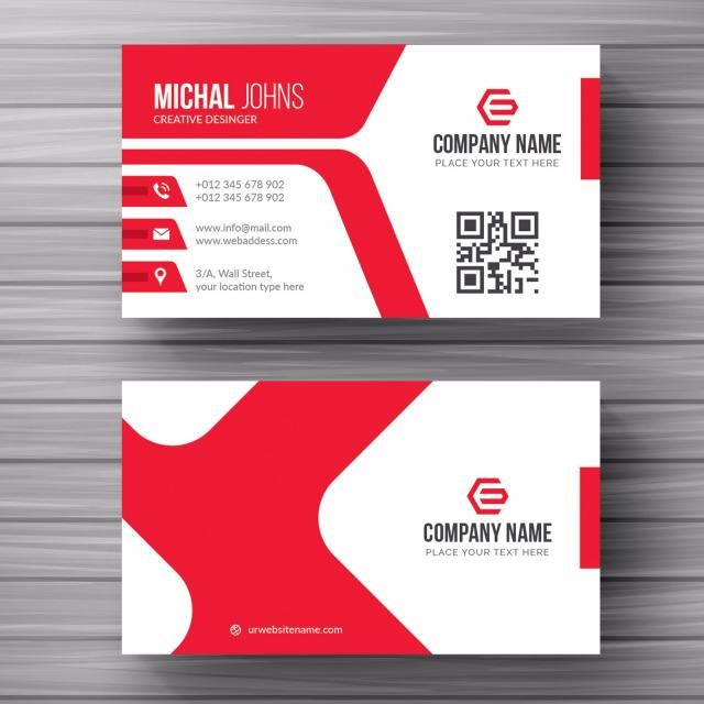 640x640 White Business Card With Red Details Free Business Cards