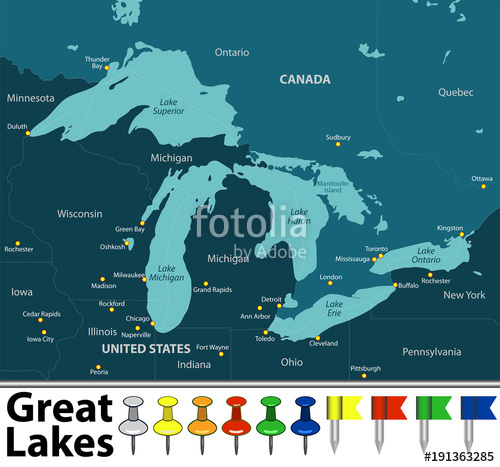 500x467 Map Of Great Lakes Stock Image And Royalty Free Vector